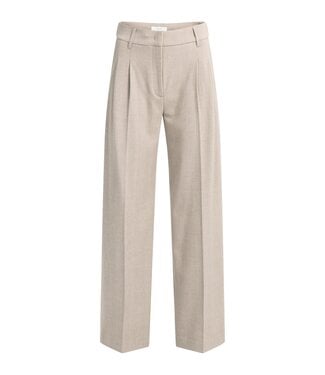 YAYA Soft woven wide leg trousers in structured melange - BEIGE MELANGE