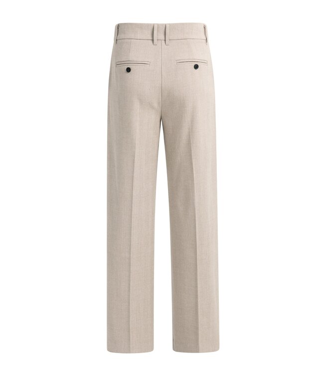 YAYA Soft woven wide leg trousers in structured melange - BEIGE MELANGE