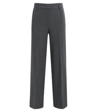 YAYA Woven structured straight leg tailored trousers - HOLE BLACK MELANGE