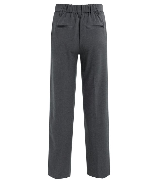 YAYA Woven structured straight leg tailored trousers - HOLE BLACK MELANGE