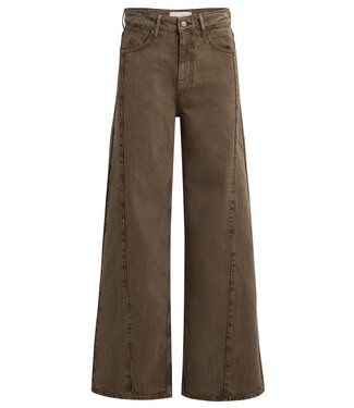 YAYA High waist wide leg denim - L32 - COCOA BROWN