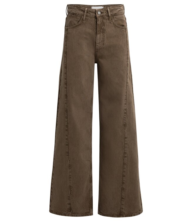 YAYA High waist wide leg denim - L32 - COCOA BROWN