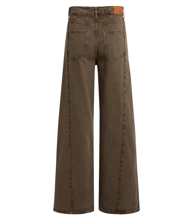YAYA High waist wide leg denim - L32 - COCOA BROWN
