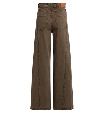 YAYA High waist wide leg denim - L34 - COCOA BROWN