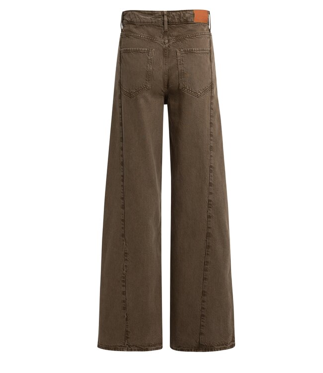 YAYA High waist wide leg denim - L34 - COCOA BROWN