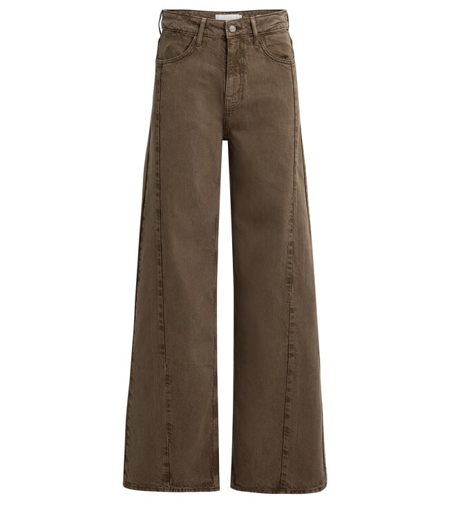 YAYA High waist wide leg denim - L34 - COCOA BROWN