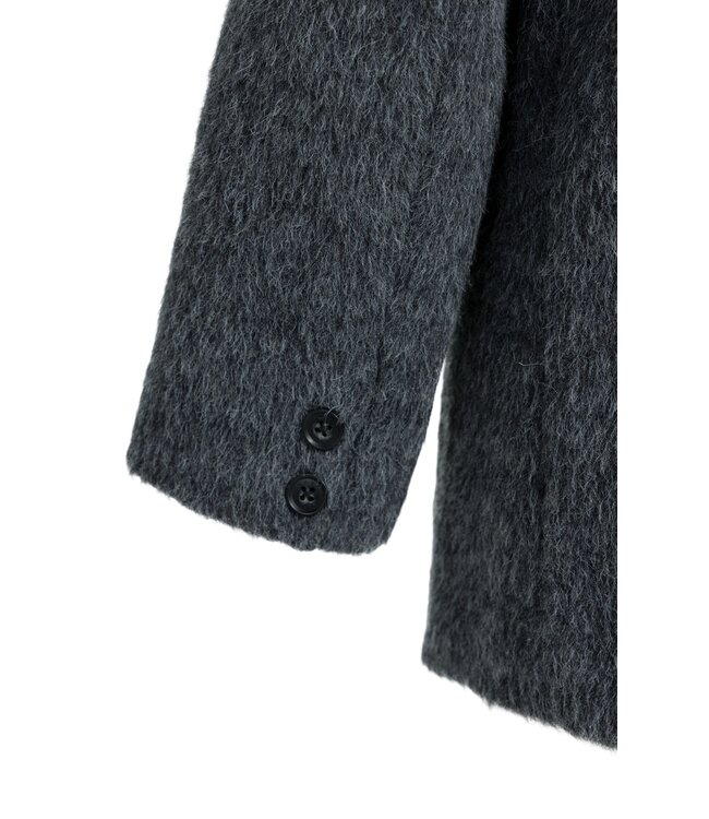 YAYA Wool mix oversized blazer jacket with fancy closure detail - DARK ANTHRACITE MELANGE