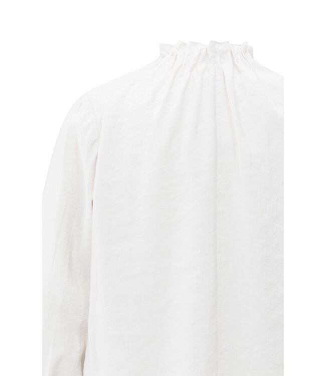 YAYA High neck top with drawstring hem - PURE WHITE