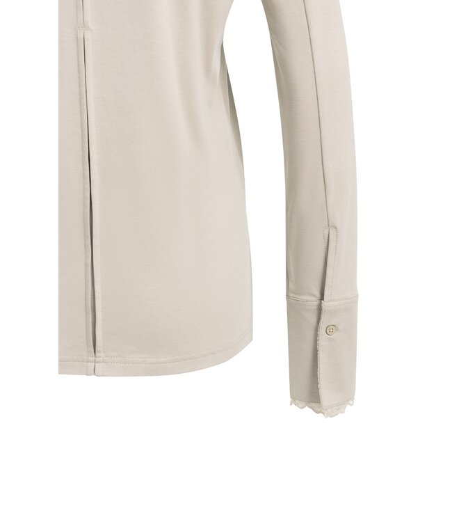 YAYA Long sleeve top with lace cuff - PURE CASHMERE GREY