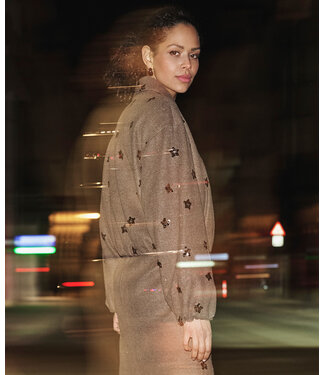 Esqualo Jacket flowers - Coffee