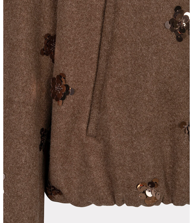 Esqualo Jacket flowers - Coffee