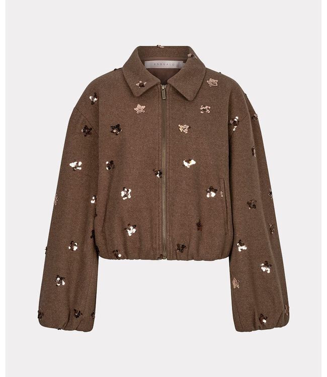 Esqualo Jacket flowers - Coffee