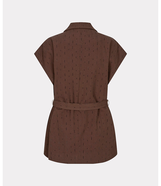 Esqualo Gilet rhinestones - Coffee