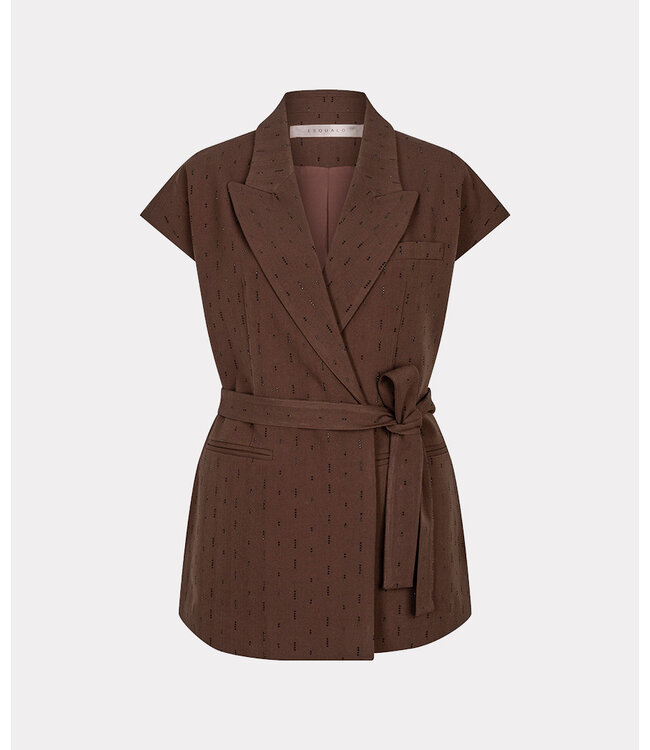 Esqualo Gilet rhinestones - Coffee