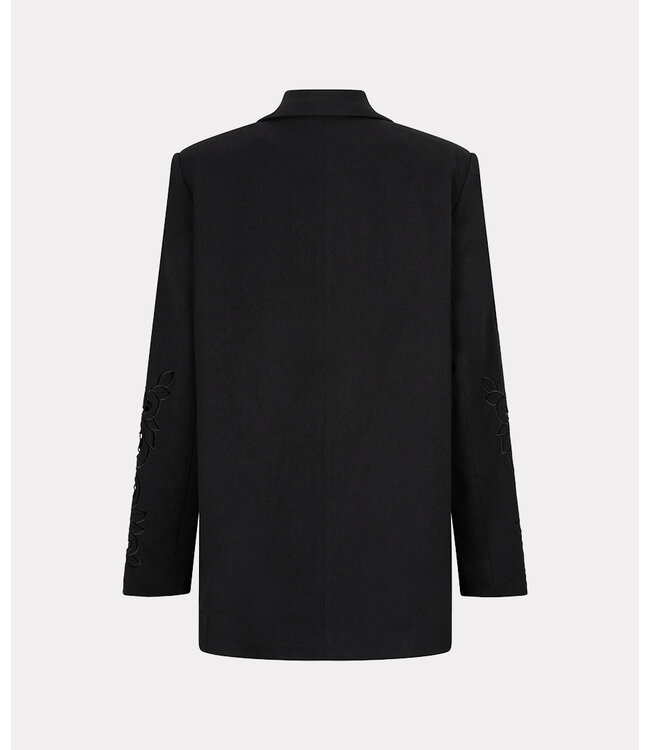 Esqualo Blazer oversized embroidered slvs - Black