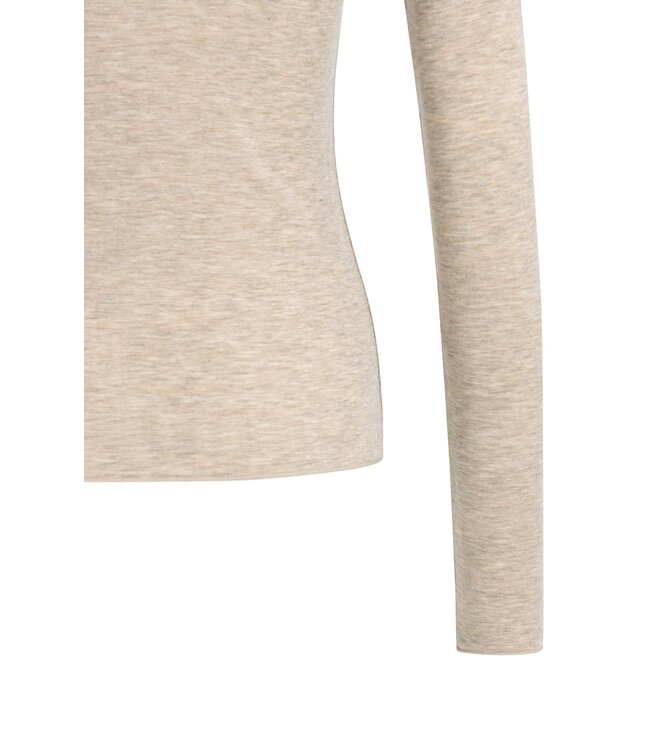YAYA Long sleeve top with high neck - BEIGE MELANGE