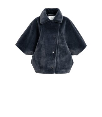 YAYA Oversized reversible faux fur sleeveless jacket - DARK ANTHRACITE