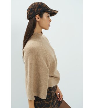 YAYA Leopard cap - COCOA BROWN DESSIN