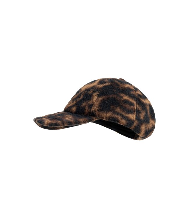 YAYA Leopard cap - COCOA BROWN DESSIN
