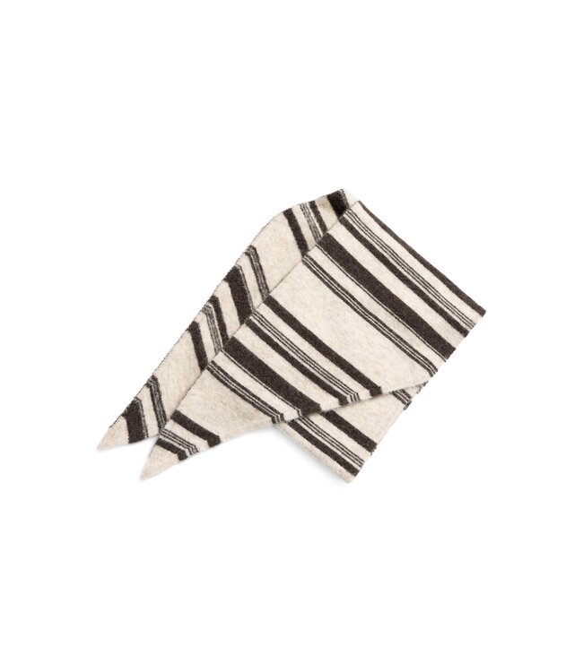 YAYA Soft knitted scarf with self fringes - LIGHT BEIGE DESSIN