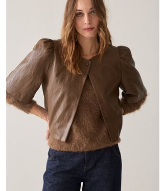 Summum Woman Puff sleeve top Soft faux leather