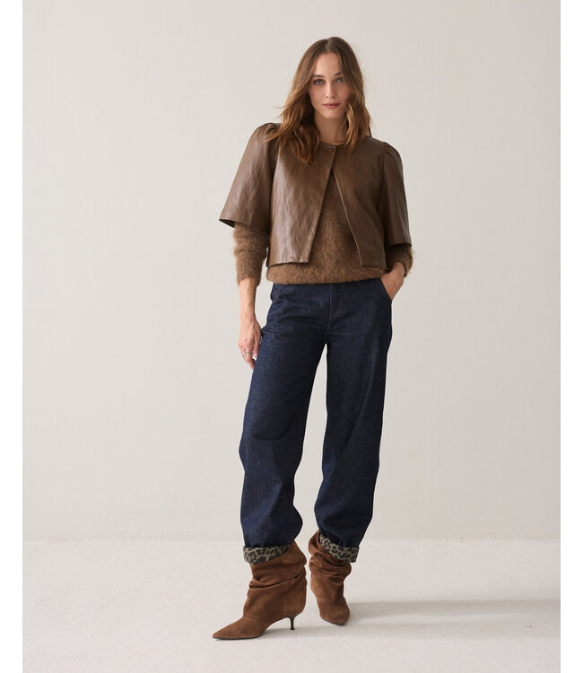 Summum Woman Puff sleeve top Soft faux leather