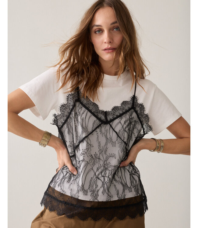 Summum Woman Lingerie tee Lace and jersey mix