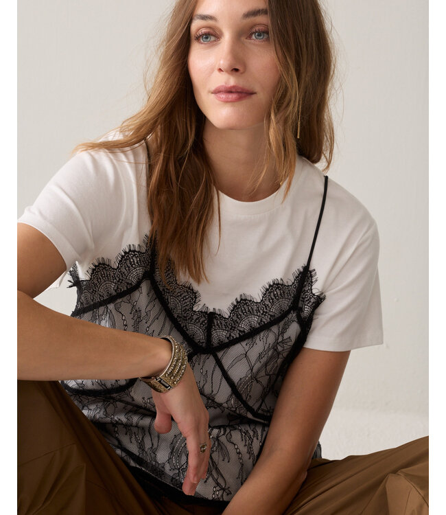 Summum Woman Lingerie tee Lace and jersey mix