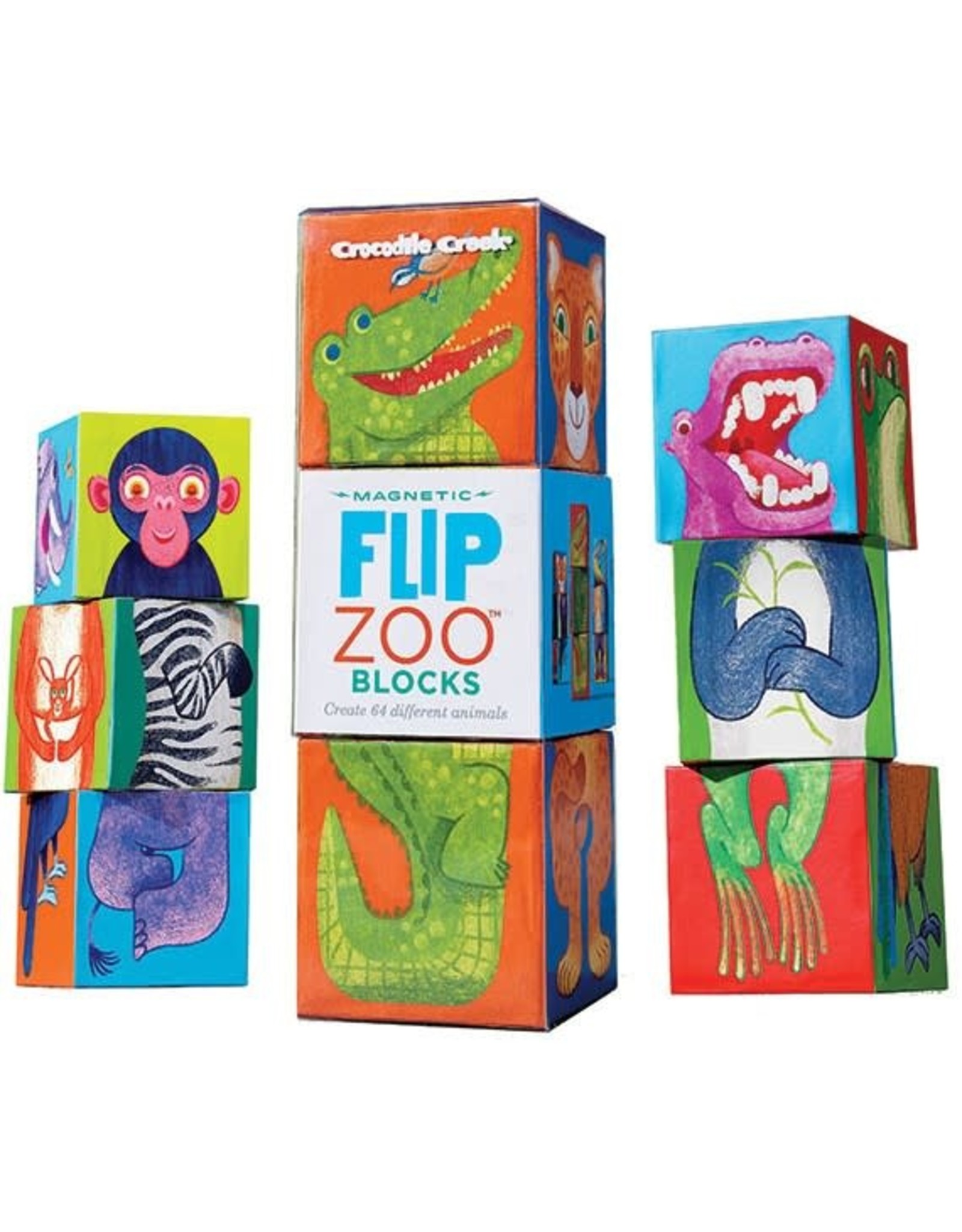 Crocodile Creek Flip Zoo Magneetblokken "Rainforest" Crocodile Creek