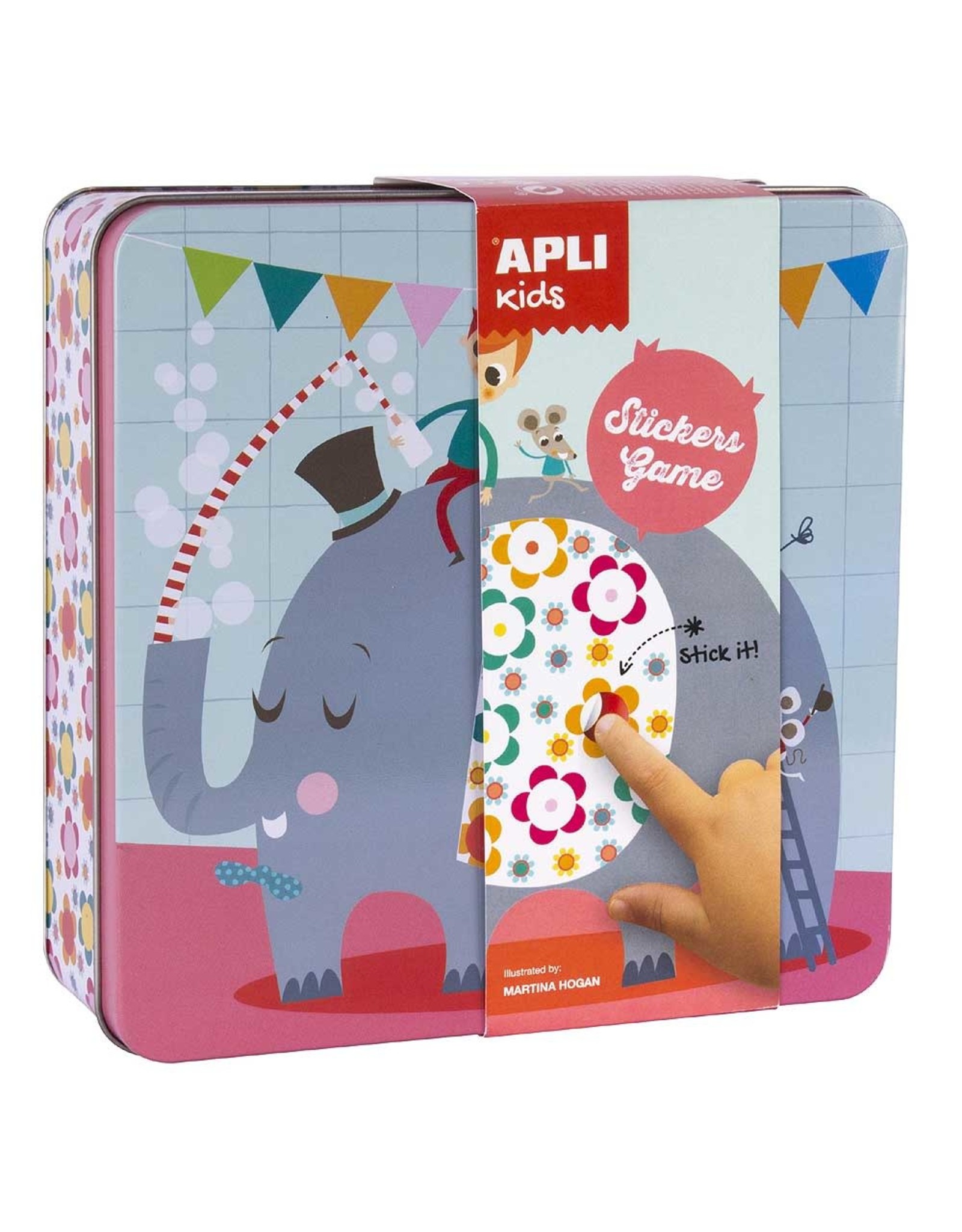 APLI Stickerkaarten in blik "Olifant"