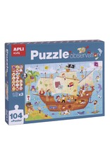 APLI Observeer Puzzel "Piratenschip" 104-delig