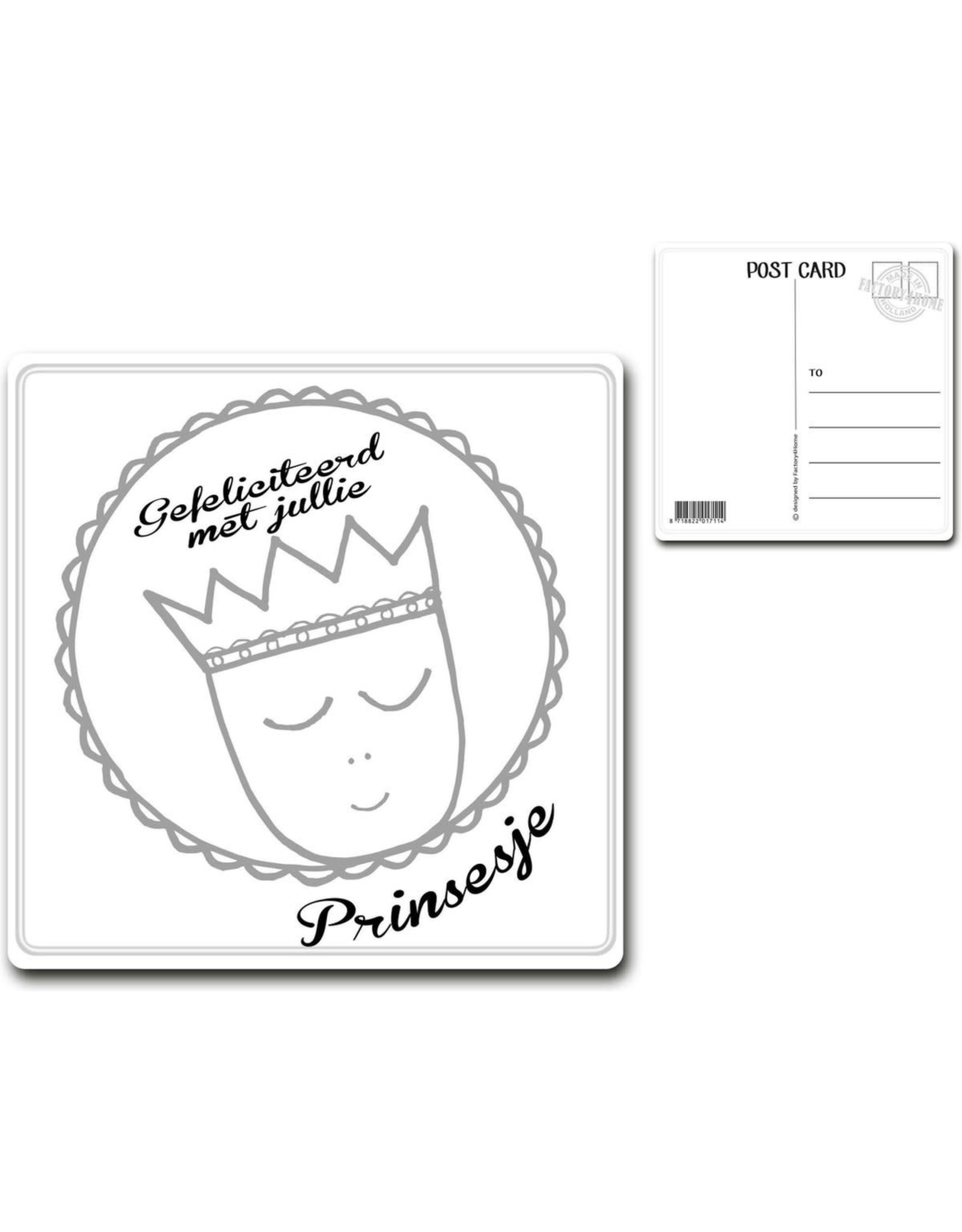 Postcard "Gefeliciteerd met jullie prinsesje"