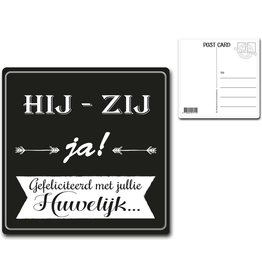 Postcard "Hij - Zij Ja! Gefeliciteerd.."