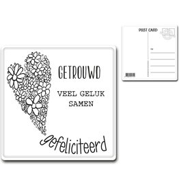 Postcard "Getrouwd"