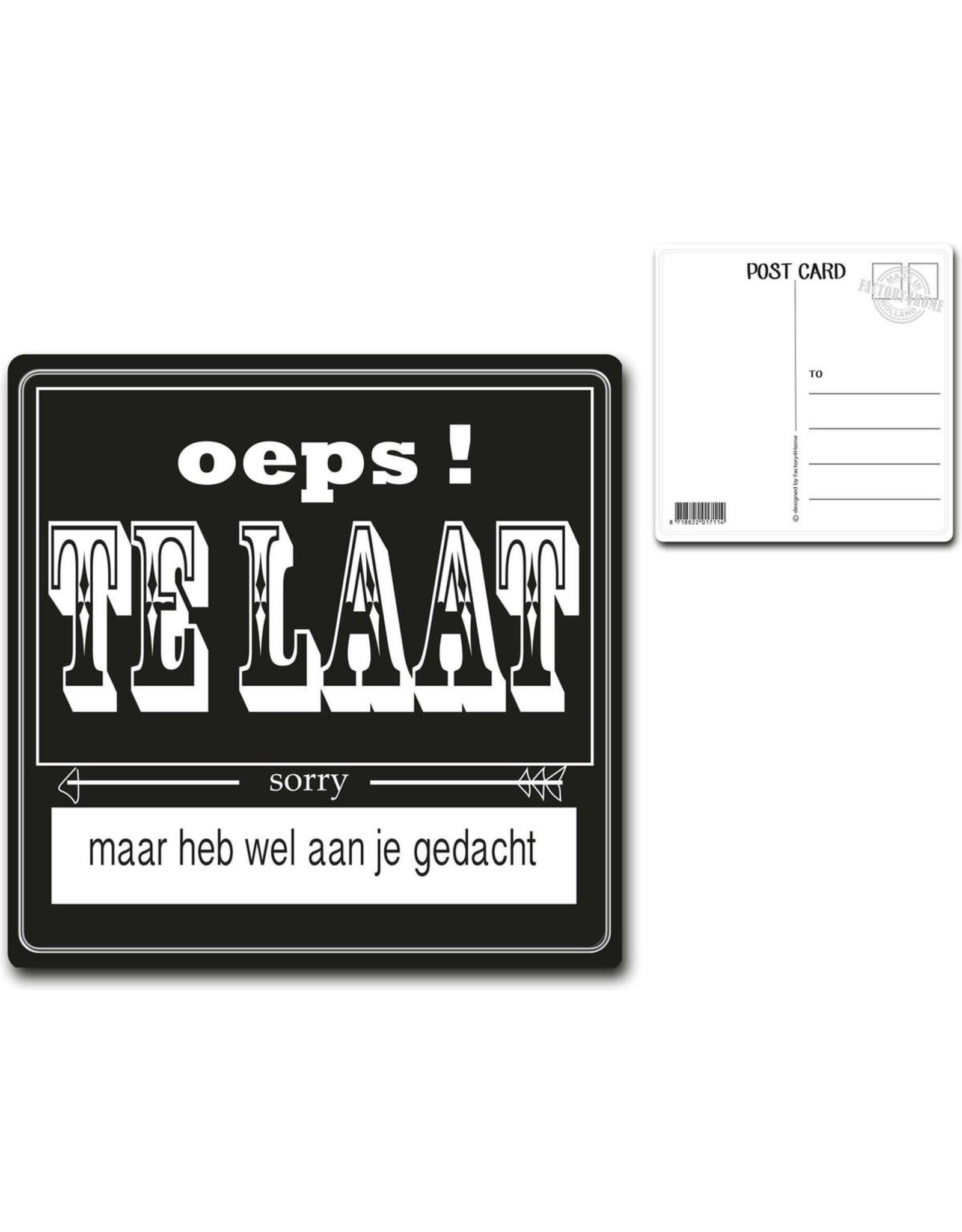 Postcard "Oeps! Te Laat"