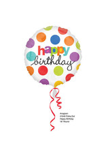 "Happy Birthday" Polka Dots Folie Ballon