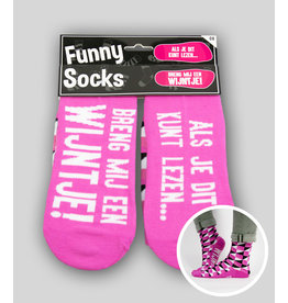pd party Funny Socks - Breng mij een wijntje
