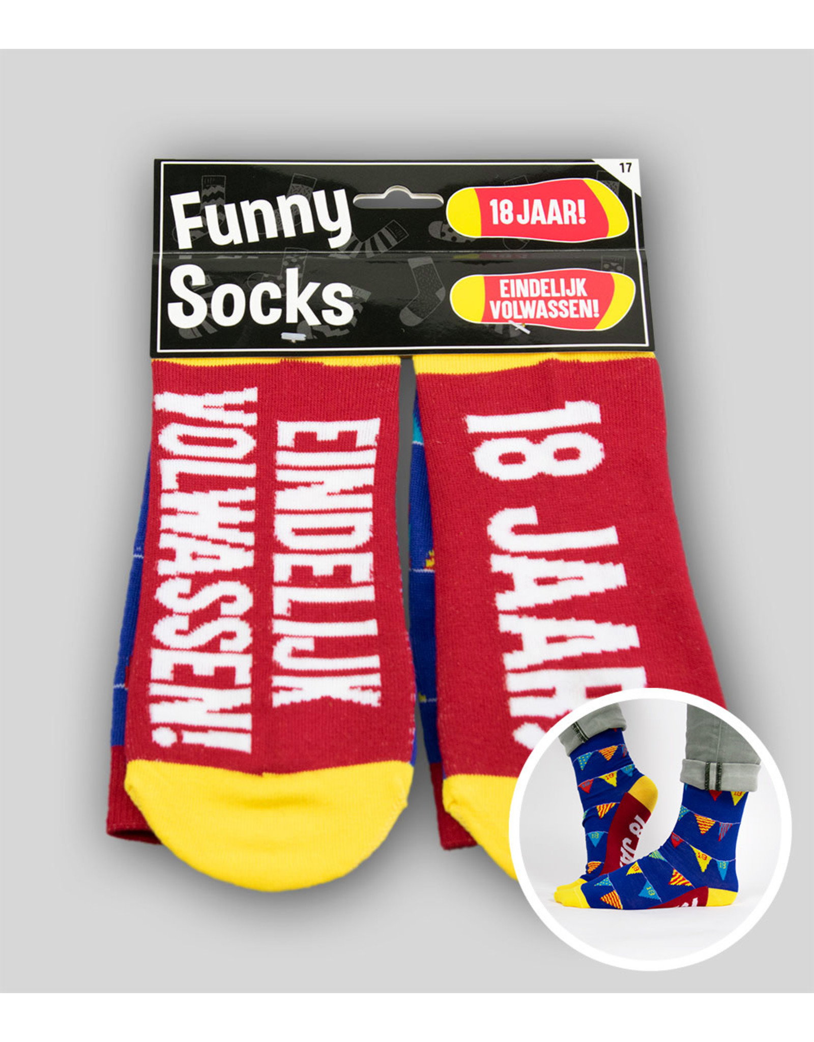 pd party Funny Socks - 18 Jaar
