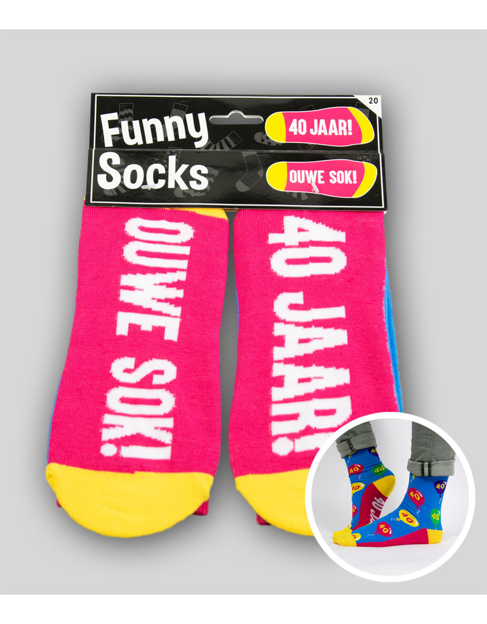 pd party Funny Socks - 40 Jaar
