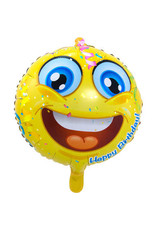 "Happy Birthday" Emoticon Folie Ballon