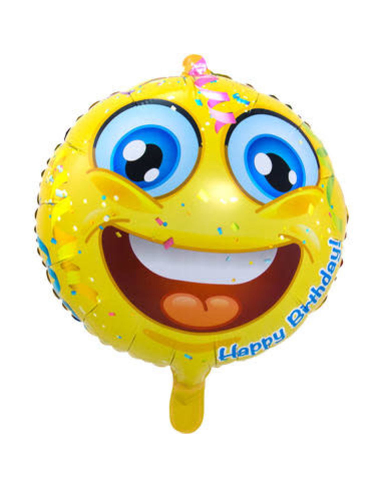 "Happy Birthday" Emoticon Folie Ballon