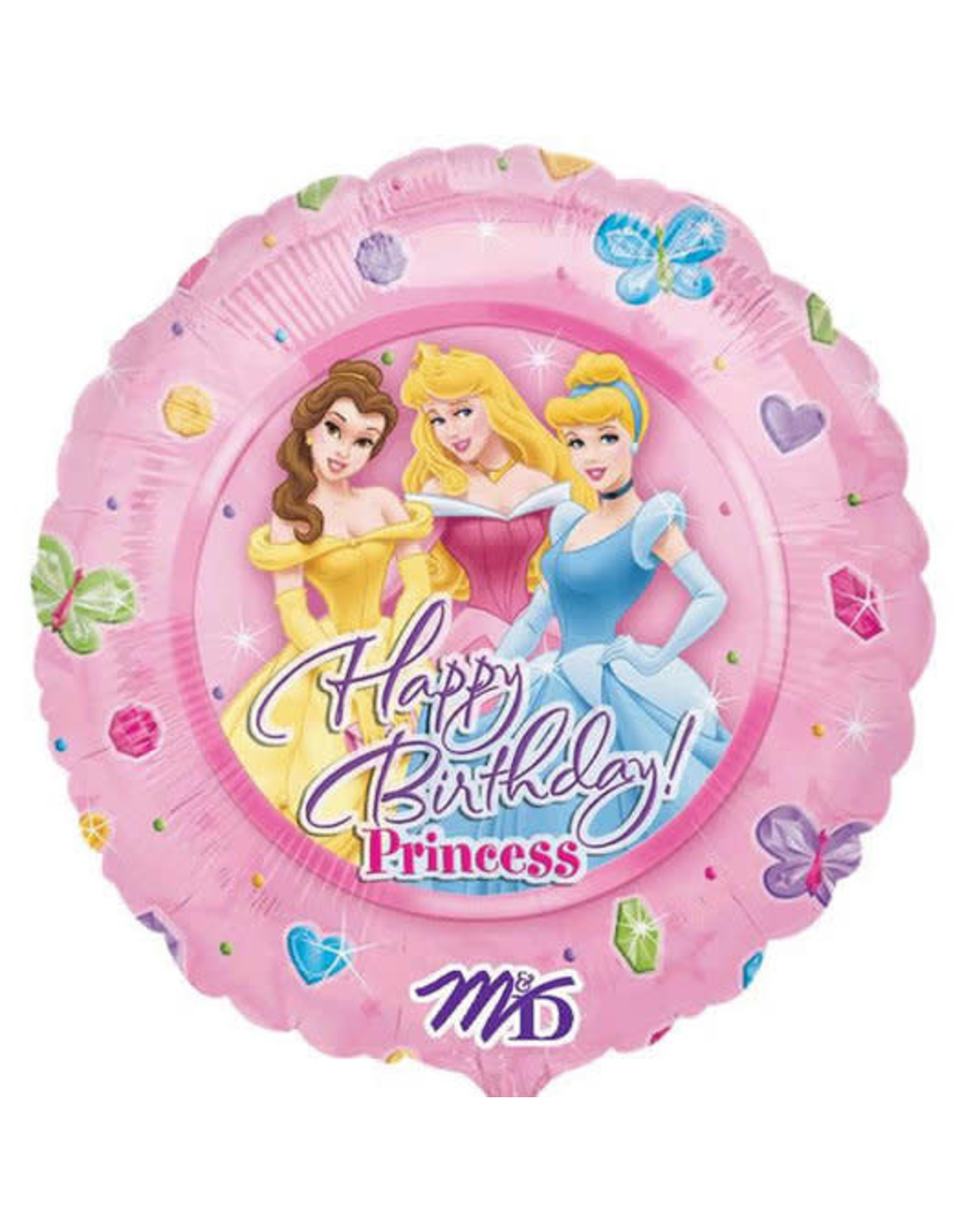 "Happy Birthday" Princess Folie Ballon