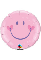Qualatex Roze Emoticon Folie Ballon