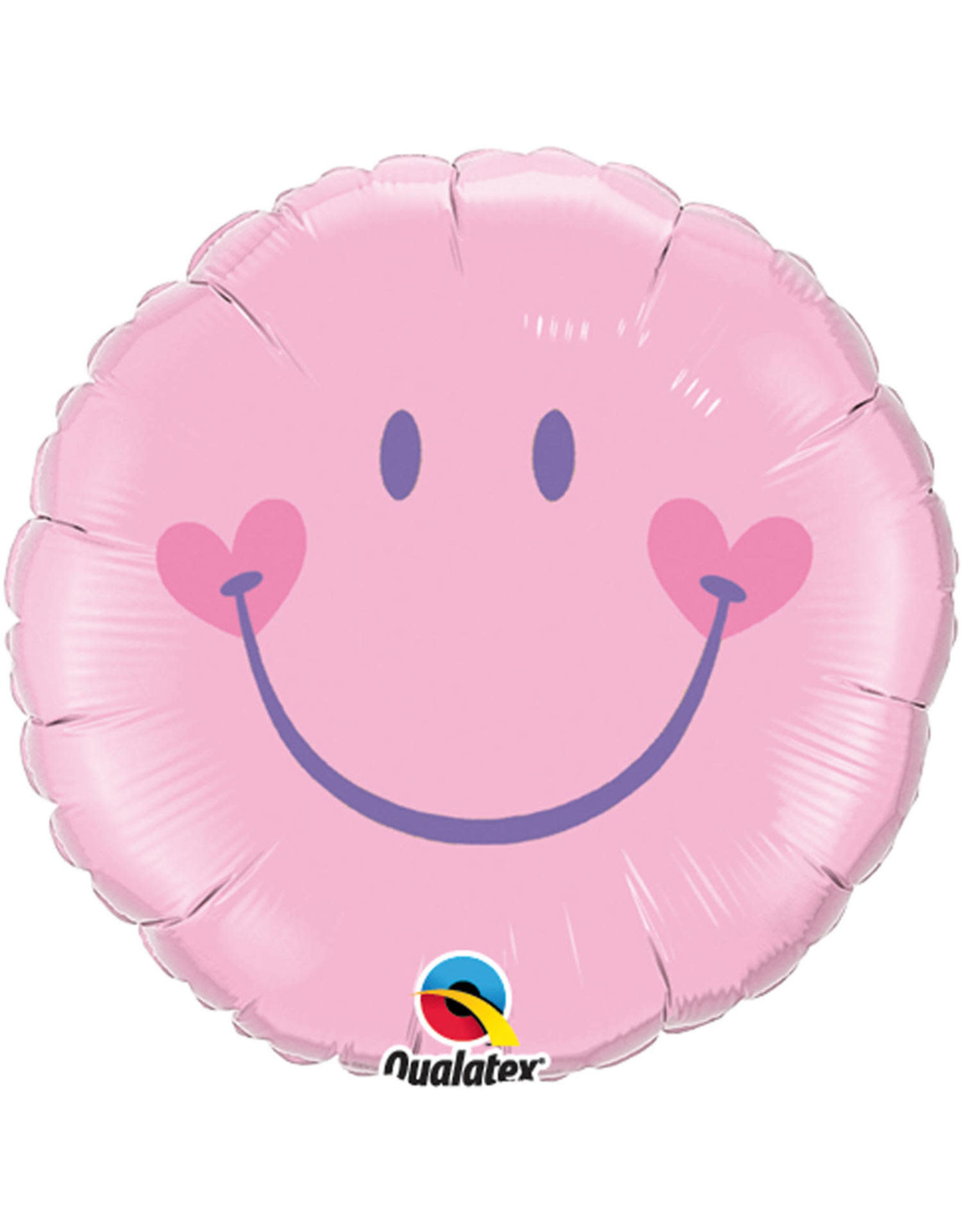 Qualatex Roze Emoticon Folie Ballon