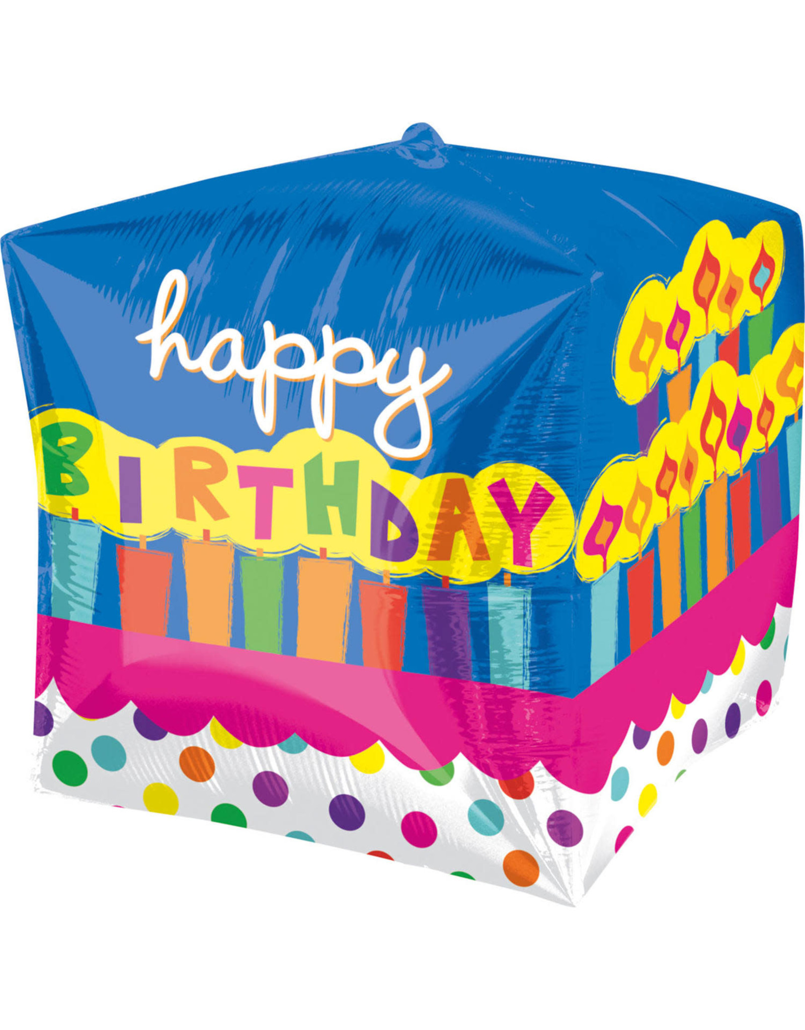"Happy Birthday" Kaarsjes Cubez Folie Ballon
