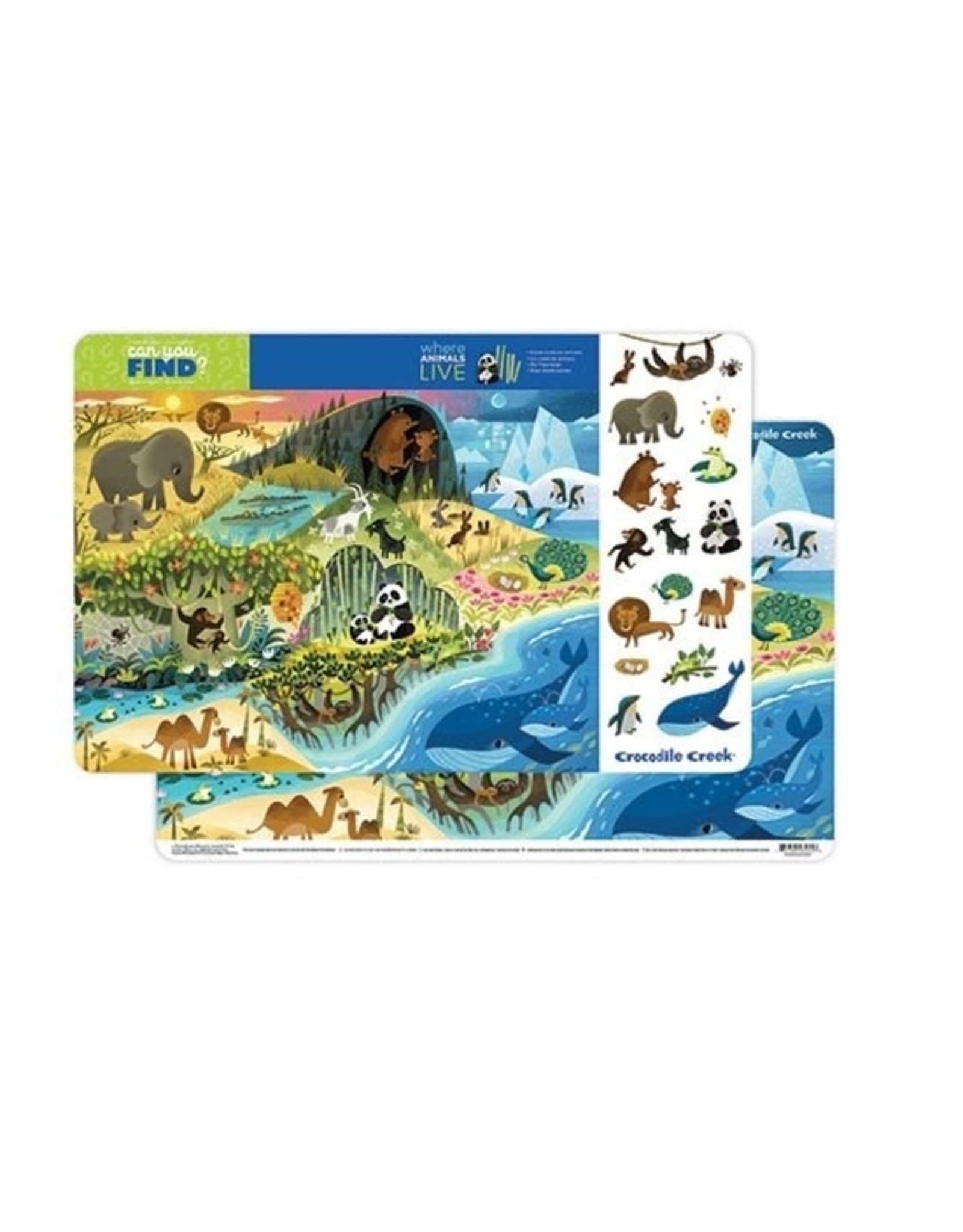 Crocodile Creek Placemat "Where Animals Live"