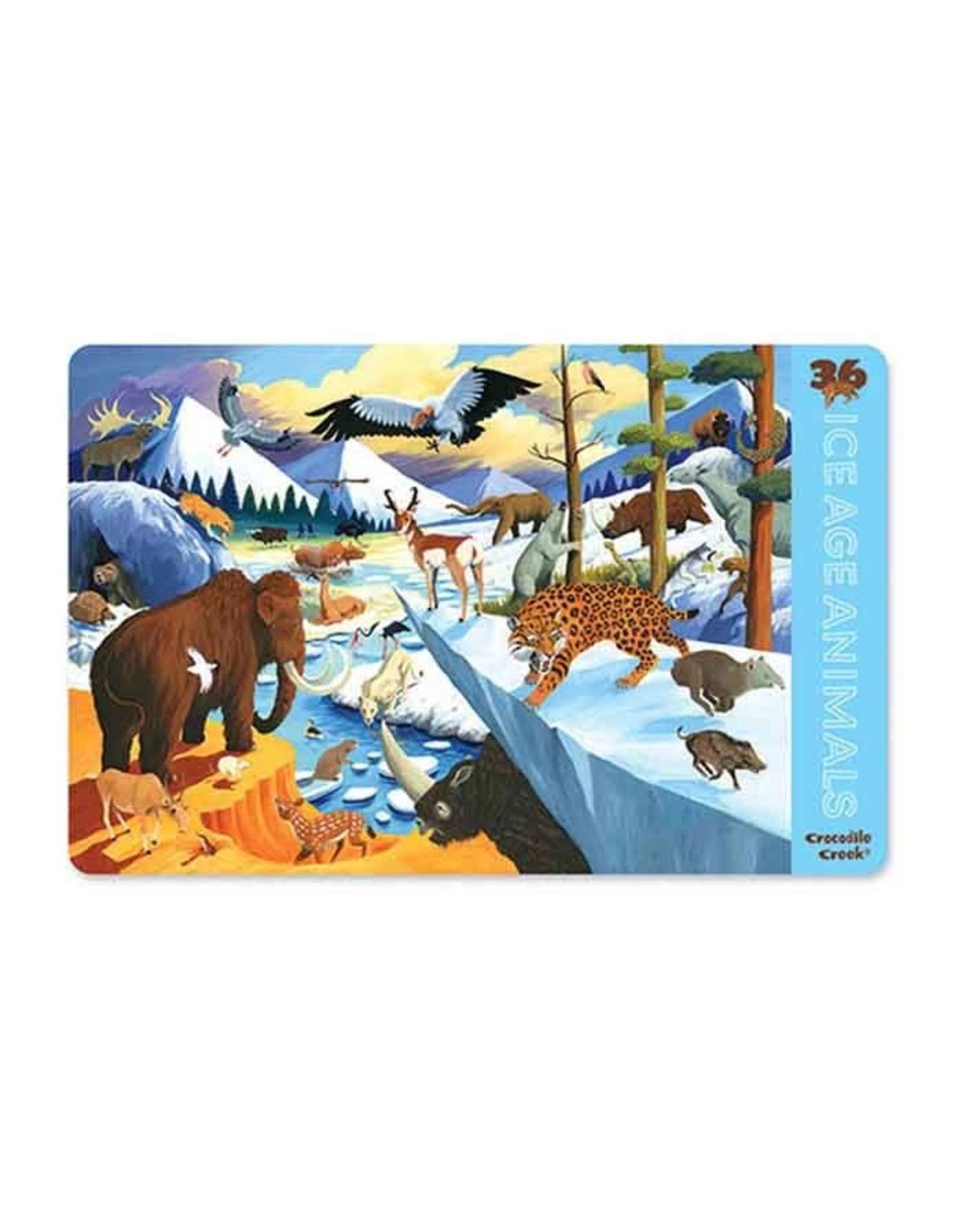 Crocodile Creek Placemat "36 Ice Age Animals"