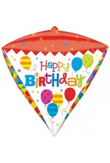 "Happy Birthday" Diamondz Folie Ballon