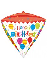 "Happy Birthday" Diamondz Folie Ballon