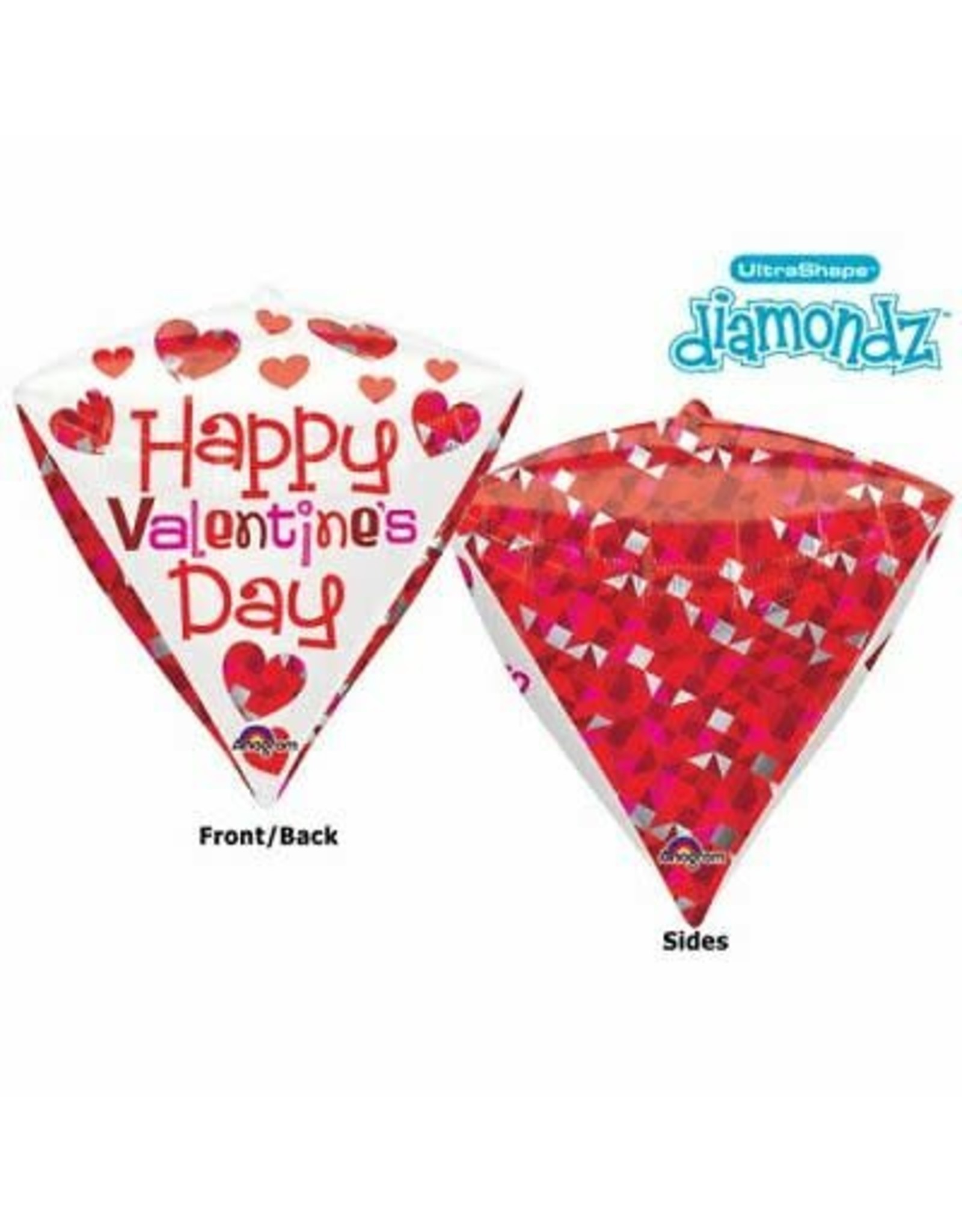 "Happy Valentine's Day" Diamondz Folie Ballon